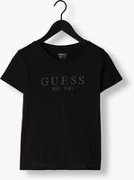 Schwarze GUESS T-shirt SS GUESS 1981 CRYSTAL EASY TEE
