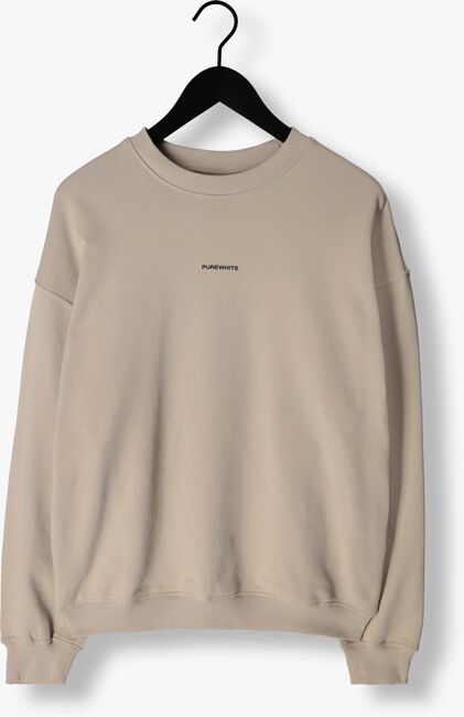 Sand PUREWHITE Pullover CREWNECK WITH SMALL LOGO ON CHEST AND BIG BACK PRINT - large