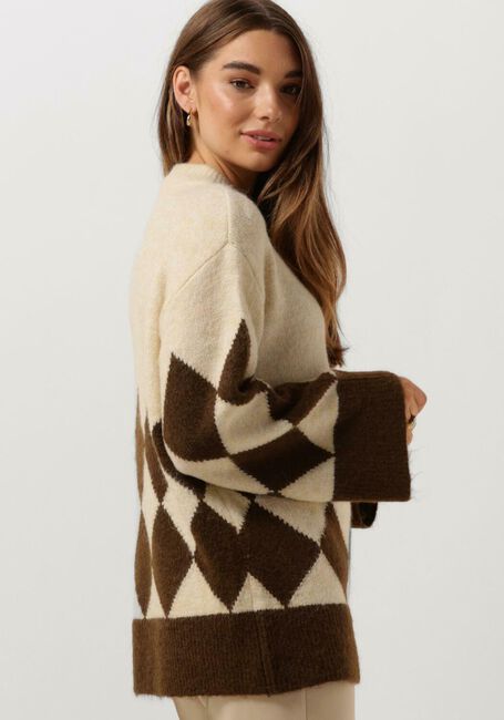 Sand OBJECT Pullover OBJPERLA GEROMIA KNIT PULLOVER - large