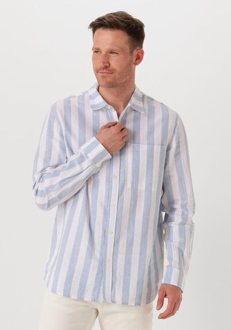 Hellblau SCOTCH & SODA Casual-Oberhemd YARN-DYED LINEN BLEND STRIPED REGULAR FIT SHIRT - large