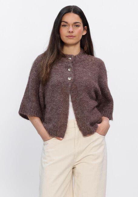 Braune NEO NOIR Pullover BENUTA FLUFFY KNIT CARDIGAN - large