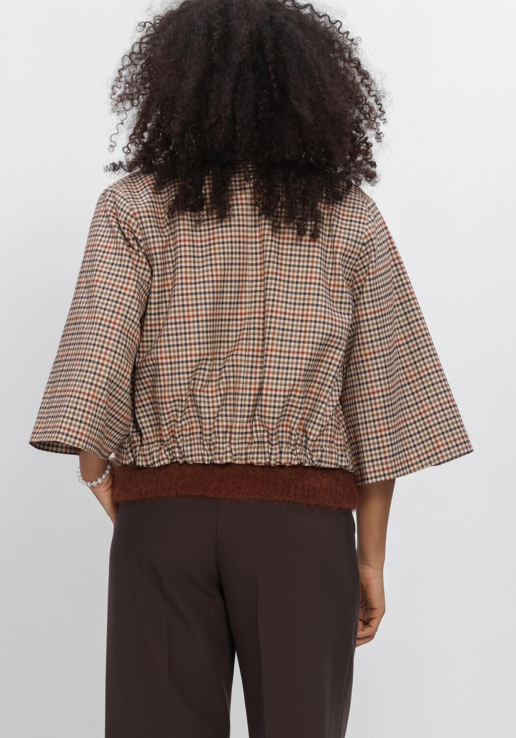 Braune SUMMUM Jack BLAZER CHECK GOJI BERRY - large
