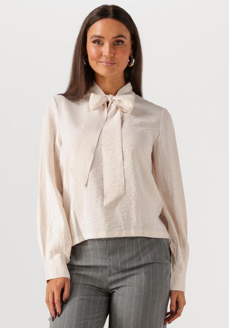 Creme OBJECT Blusen OBJJACIRA L/S RE BOW SHIRT - large