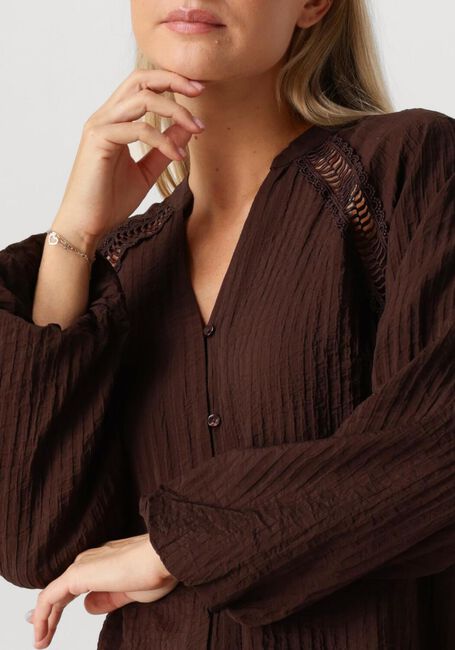 Braune CO'COUTURE Blusen SHINA LACE V-SHIRT - large