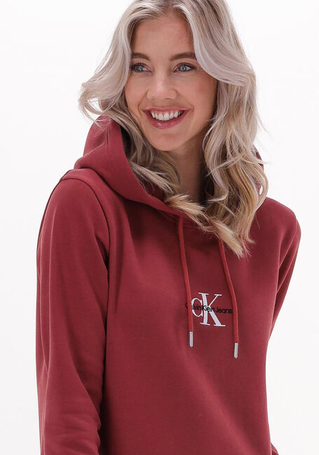 Braune CALVIN KLEIN Minikleid MONOGRAM HOODIE DRESS - large
