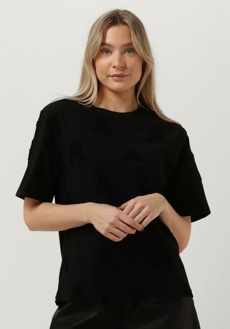 Schwarze ALIX THE LABEL T-shirt LADIES KNITTED A JACQUARD T-SHIRT - large