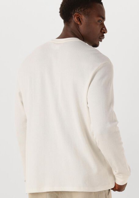 Ecru CALVIN KLEIN Pullover LS WAFFLE BADGE CREWNK TEE - large
