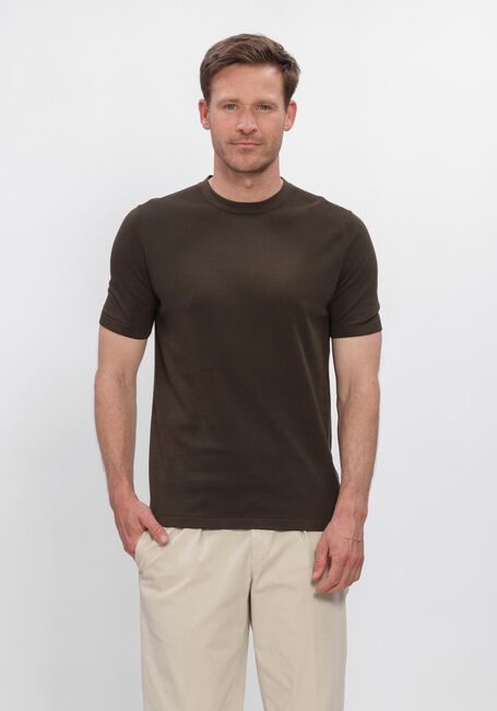 Braune PROFUOMO Polo-Shirt T-SHIRT CREW NECK SS AERO EASE - large