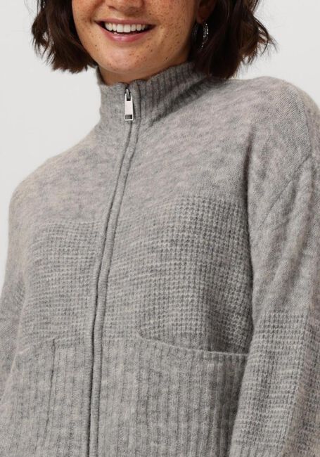 Graue MSCH COPENHAGEN Strickjacke MSCHLEDIONA HOPE ZIP CARDIGAN - large