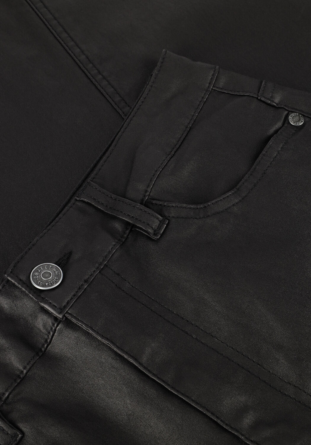 Schwarze OBJECT Midirock OBJNAYA COATED MW SKIRT - large