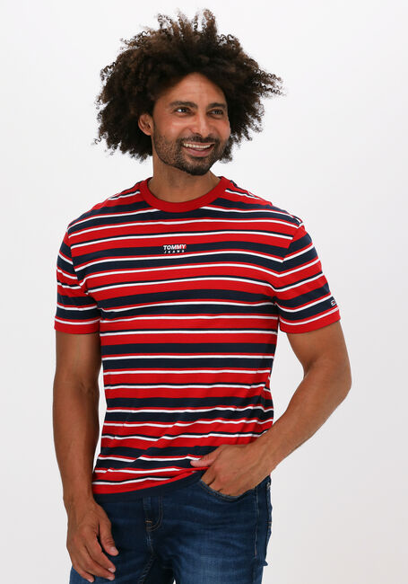 Rote TOMMY JEANS T-shirt TJM CENTRE GRAPHIC STRIPE TEE - large