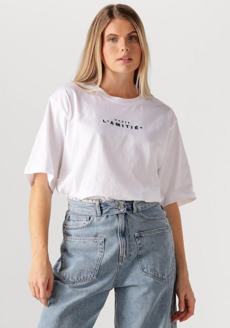 Weiße HAUTE L'AMITIÉ T-shirt CREW RUB PRINT TEE - large