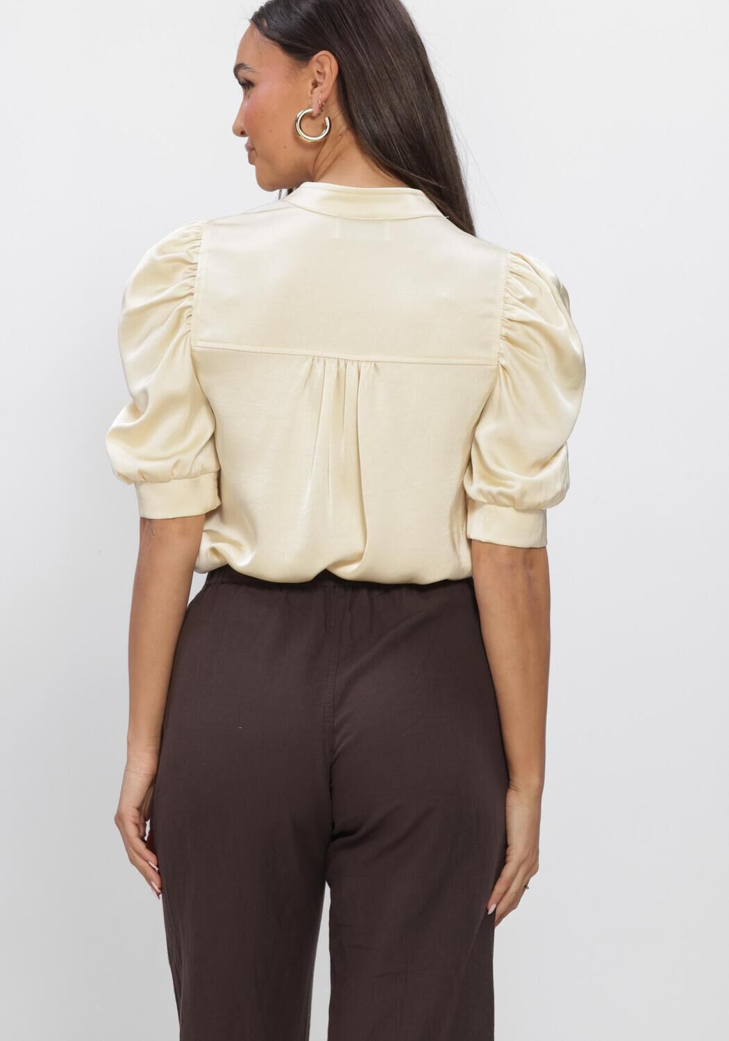Gelbe NEO NOIR Blusen ROELLA HEAVY SATEEN BLOUSE - large