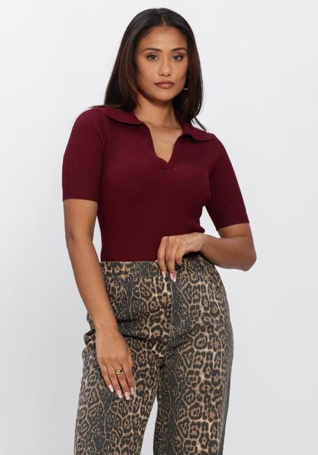 Rote YDENCE Polo-Shirt KNITTED TOP WIES - large