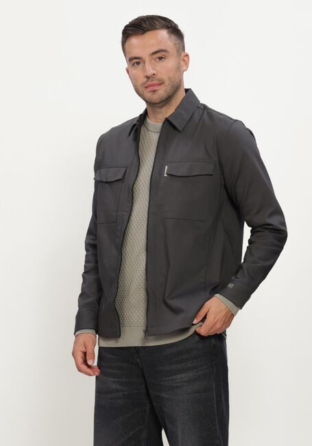 Dunkelgrau CAST IRON Overshirt LONG SLEEVE SHIRT TECH STRETCH - large