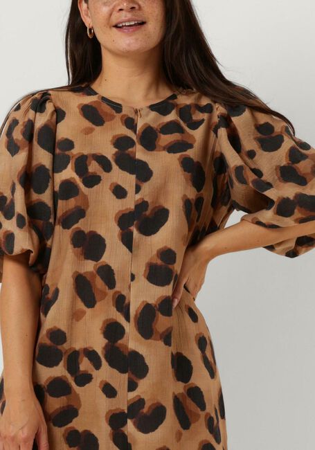 Camelfarbene BY-BAR Minikleid ARYA CHEETA DRESS - large