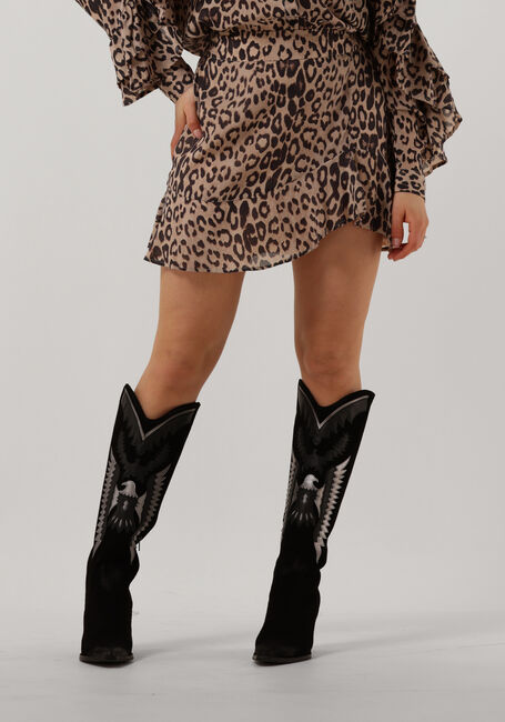 Braune ALIX THE LABEL Minirock LADIES WOVEN ANIMAL RUFFLE SKIRT - large