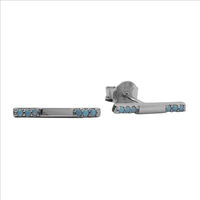 Silberne ATLITW STUDIO Ohrringe BLISS EARRINGS BAR TURQUOISE - medium