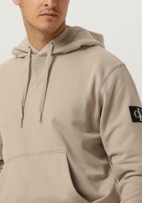 Beige CALVIN KLEIN Sweatshirt BADGE HOODIE - large