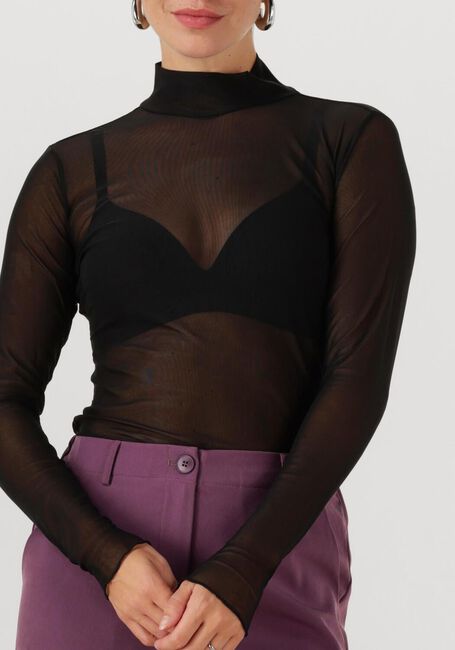Schwarze CC HEART Top EVE MESH TURTLENECK - large