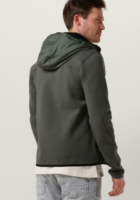 Grüne CAST IRON Wattierte Jack HOODED JACKET TECH JERSEY INTERLOCK - large