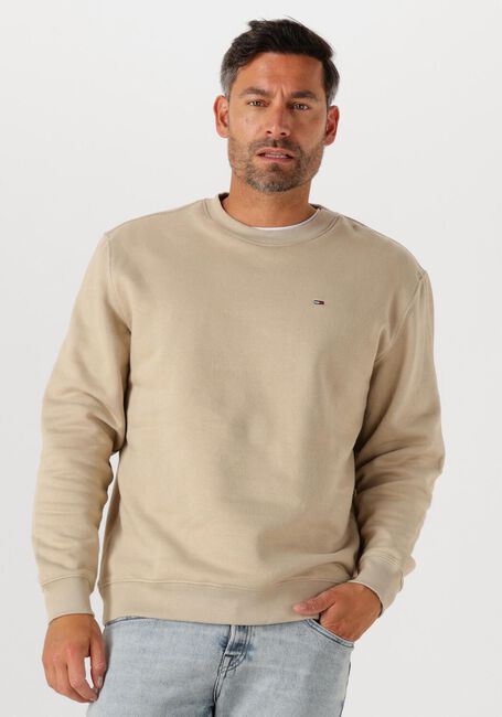 Beige TOMMY JEANS Pullover TJM REG S FLAG CREW EXT - large
