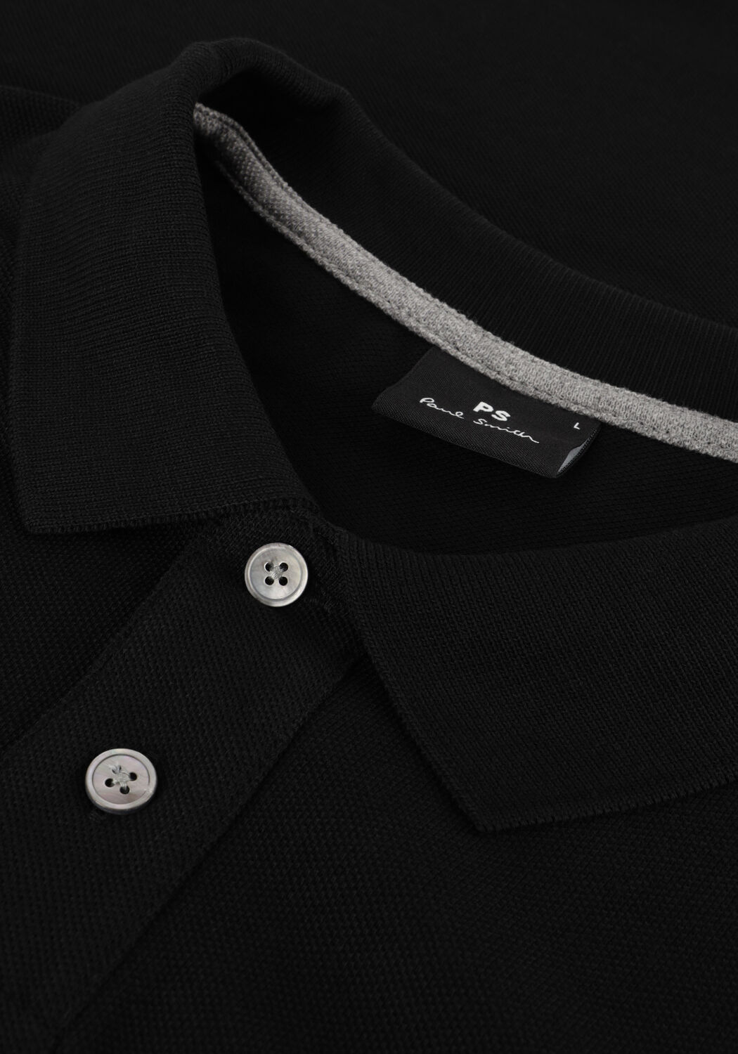 Schwarze PS PAUL SMITH Polo-Shirt MENS SLIM FIT LS POLO SHIRT ZEBRA - large