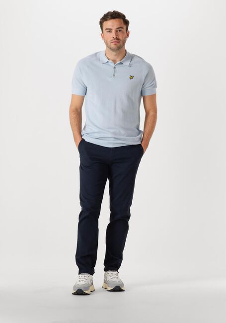 Hellblau LYLE & SCOTT Polo-Shirt LINEN BLEND KNITTED POLO - large