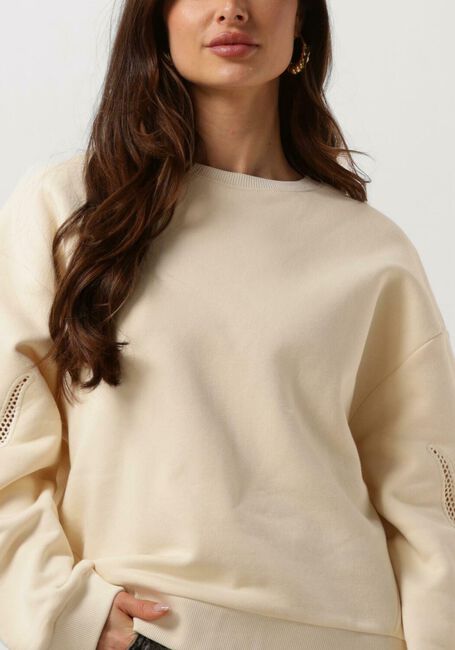 Ecru ALIX THE LABEL Pullover LADIES KNITTED MESH SWEATER - large