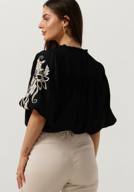 Schwarze NUKUS Blusen TINA BLOUSE EMBROIDERY - large