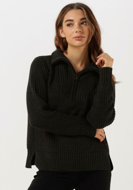 Schwarze CC HEART Pullover AVERY ZIP KNIT SWEATER - large