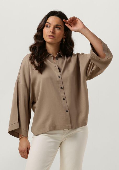 Braune OBJECT Blusen OBJTILDA BOXY SHIRT - large