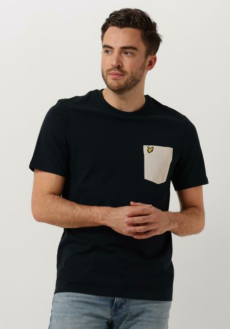 Dunkelblau LYLE & SCOTT T-shirt CONTRAST POCKET T-SHIRT - large
