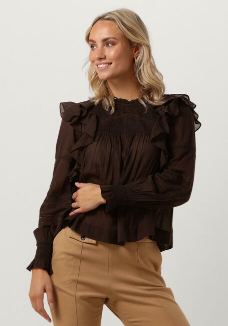 Braune NEO NOIR Bluse SARNA S VOILE BLOUSE - large