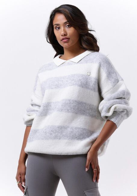 Ecru 10DAYS Pullover STRIPED POLO SWEATER KNIT - large
