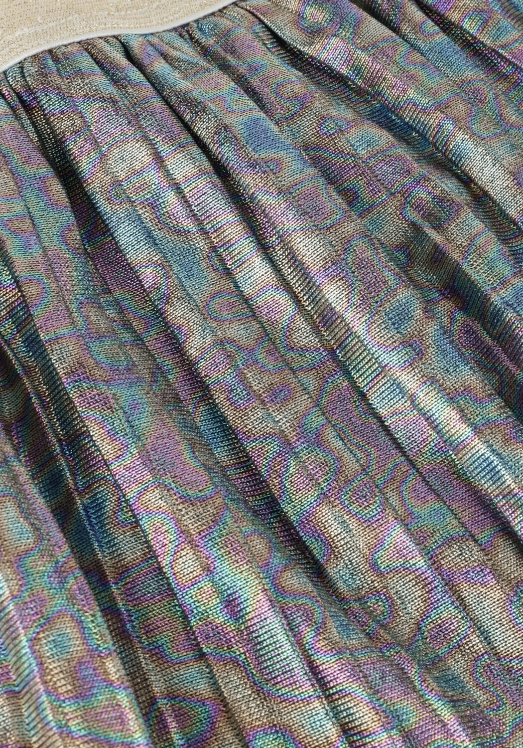 Silberne LIKE FLO Minirock METALLIC PLISSE SKIRT - large