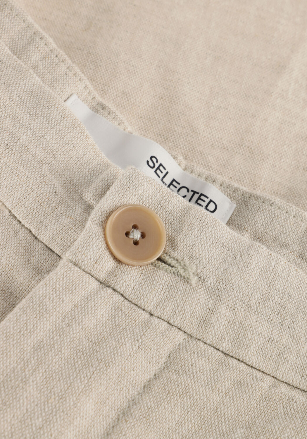 Beige SELECTED MEN Kurze Hose SLHREGULAR-MADS LINEN SHORTS NOOS - large