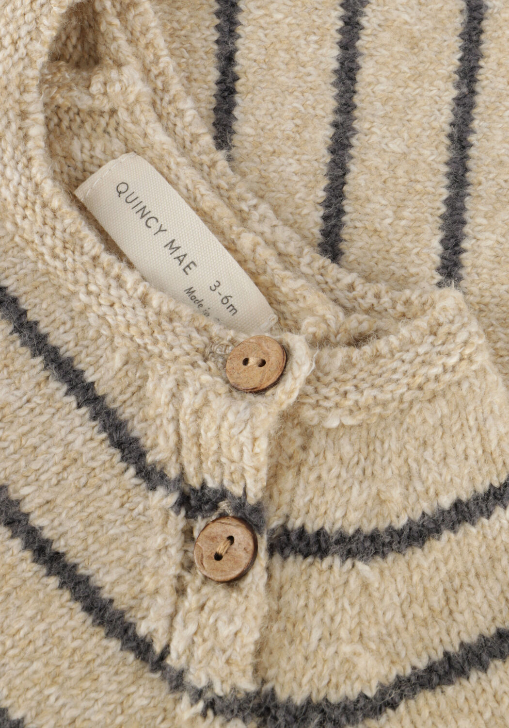 Beige QUINCY MAE Pullover ACE KNIT SWEATER - large
