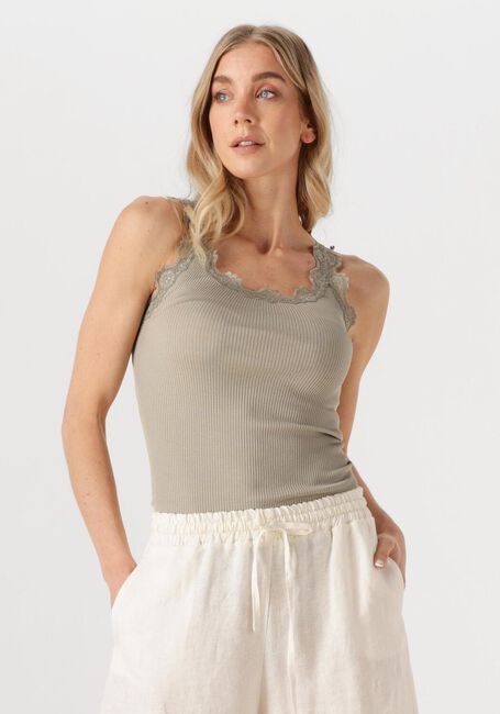 Grüne ROSEMUNDE Top BABETTE SILK TOP W/ LACE - large