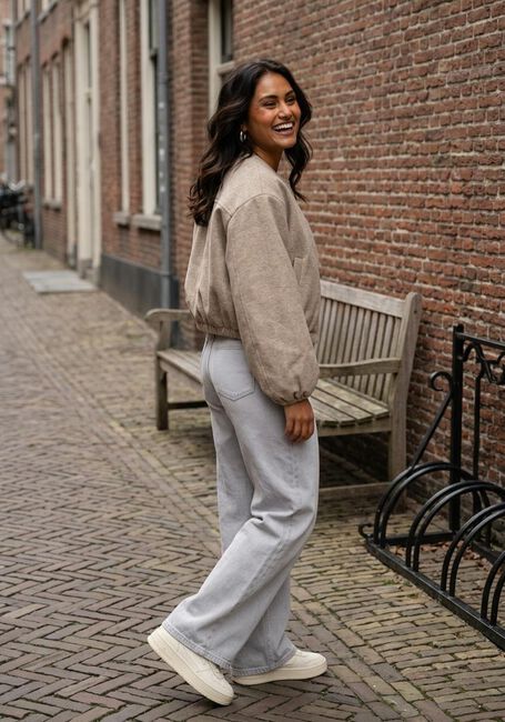 Graue SECOND FEMALE Wide jeans DENIRA DENIM JEANS - large