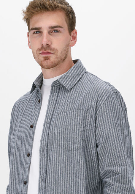 Blaue ANERKJENDT Casual-Oberhemd AKLOUIS STRIPE CHAMBRAY SHIRT - large