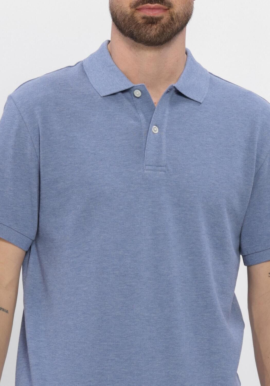 Blaue PROFUOMO Polo-Shirt POLO SS BASIS PIQUE - large