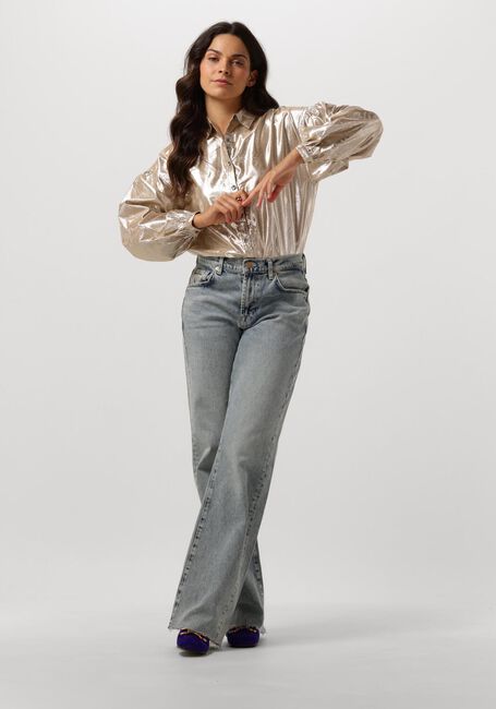 Goldfarbene RUBY TUESDAY Blusen ISAI BIG SHIRT GATHERING SLEEVES - large