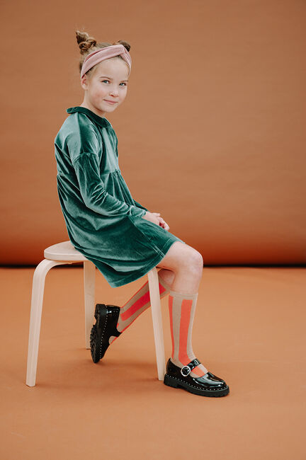 Braune Sproet & Sprout Socken SOCKS STRIPE TOMATO - large