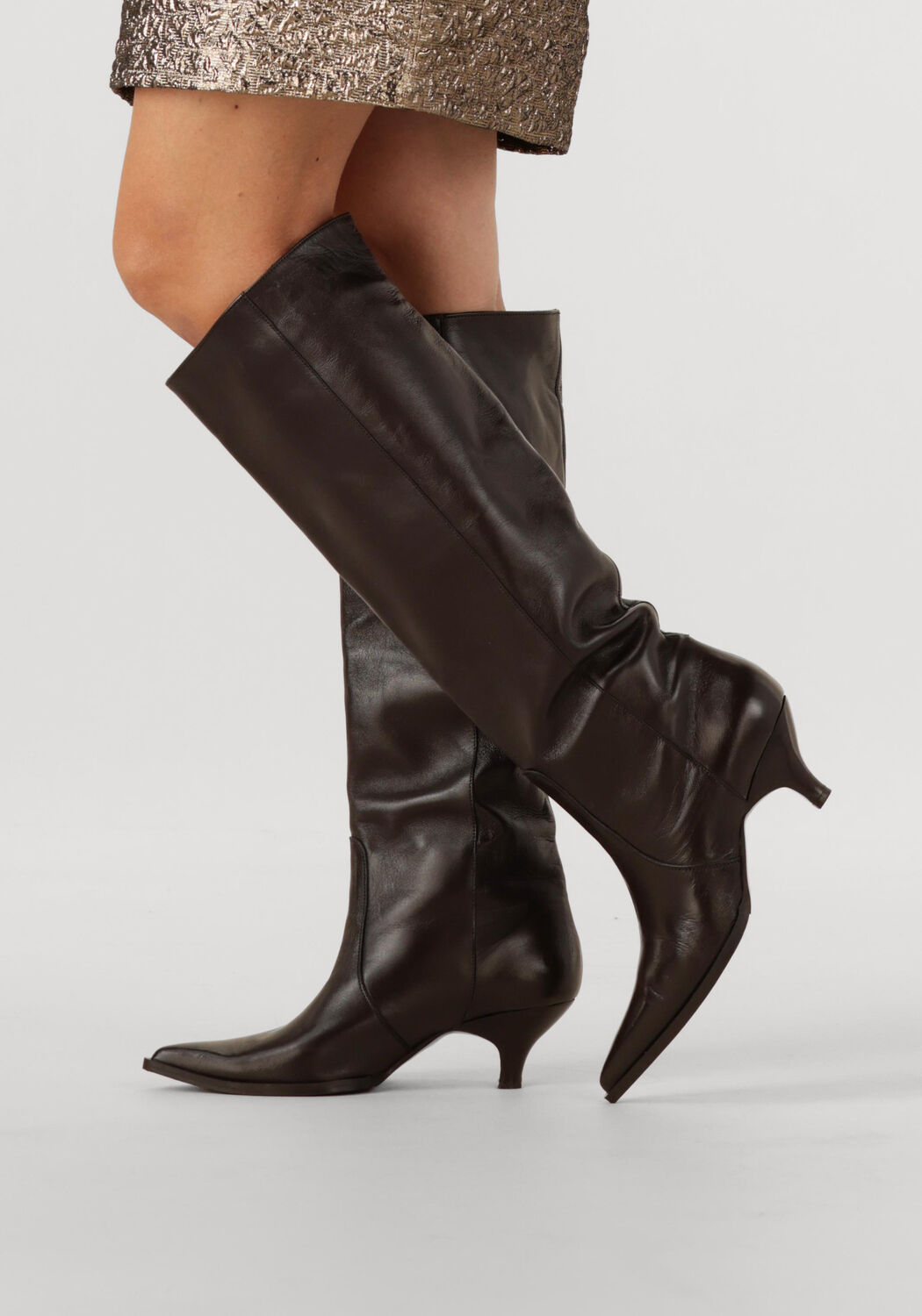 Braune OMODA ATELIER Hohe Stiefel AV256 - large