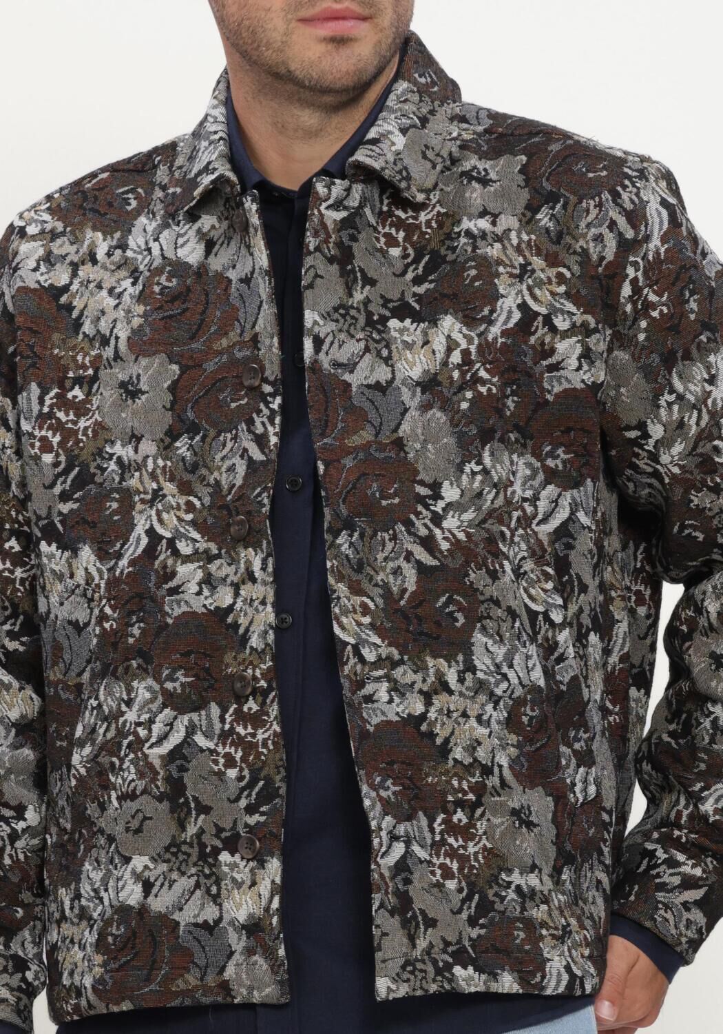 Beige LES DEUX Overshirt ROSE JACQUARD OVERSHIRT - large