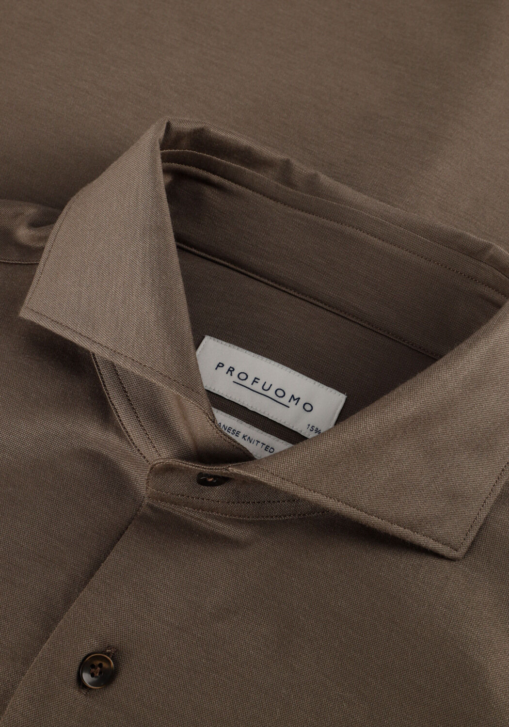 Braune PROFUOMO Klassisches Oberhemd SHIRT X-CUTAWAY SF JAPANESE KNITTED - large