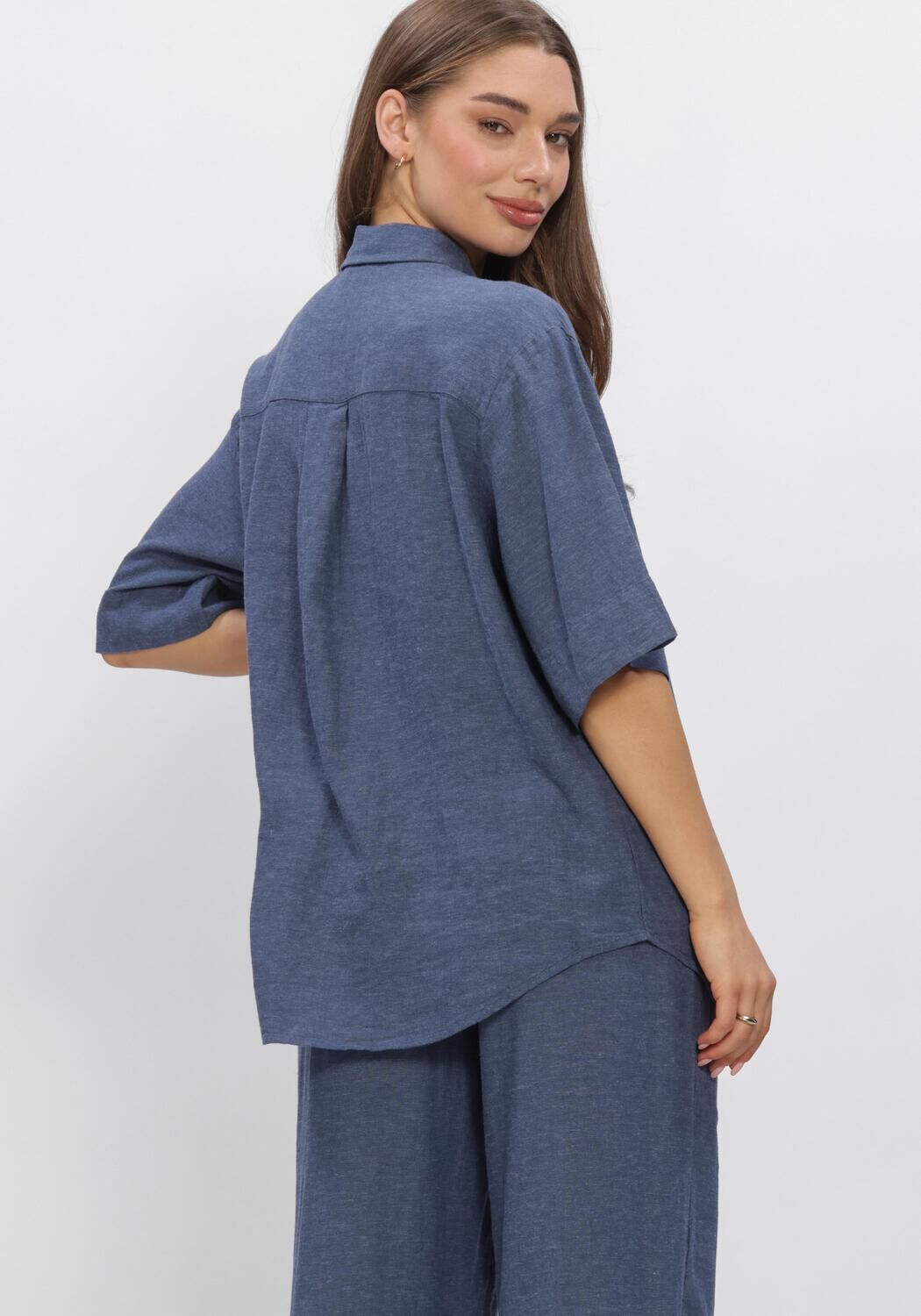 Blaue MSCH COPENHAGEN Blusen MSCHVIANA GINIA 3/4 SHIRT - large