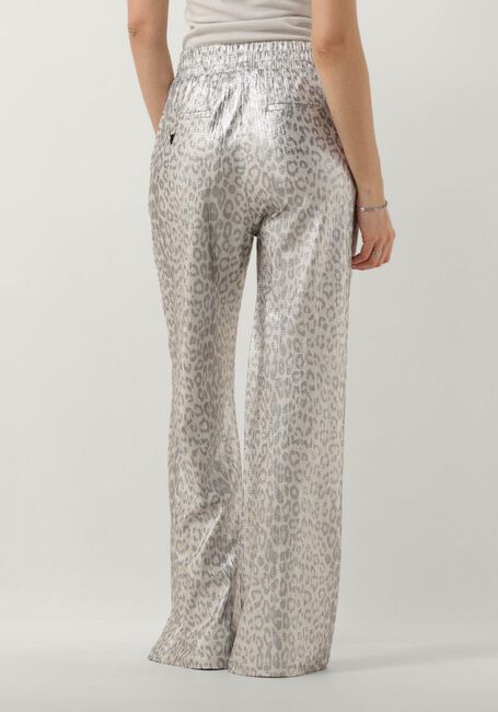 Silberne ALIX THE LABEL Weite Hose LADIES KNITTED LEOPARD PANTS - large