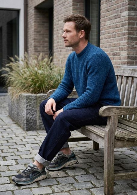 Blaue DSTREZZED Pullover QUINT MOCK NECK - large